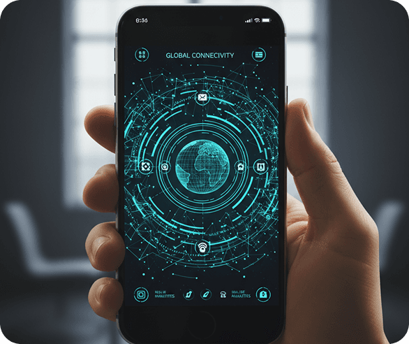 Smartphone con interfaz de conectividad global.
